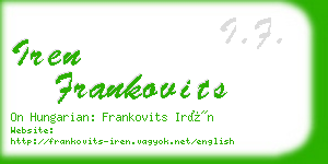 iren frankovits business card